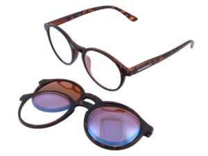 3-in-1 Reading Glasses – with Magnetic Clip for Lunettes de soleil & Blue Light Filter - Gamswild Brown